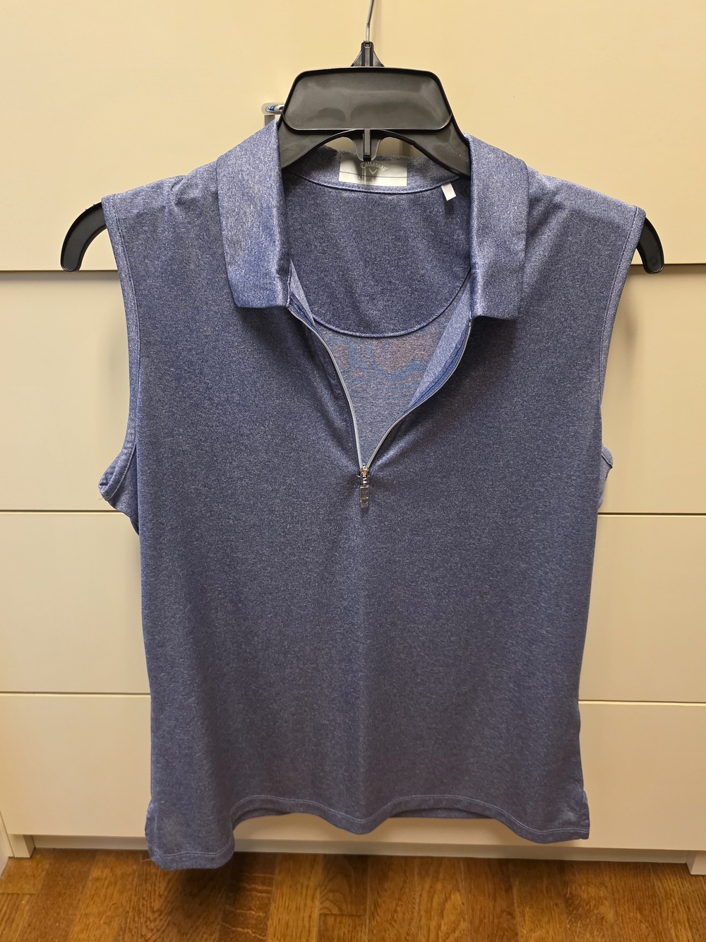 Callaway Sleeveless Polo Tank in Heather Blue